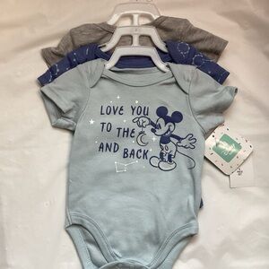 Disney Blue and Gray Mickey Mouse Bodysuit Set